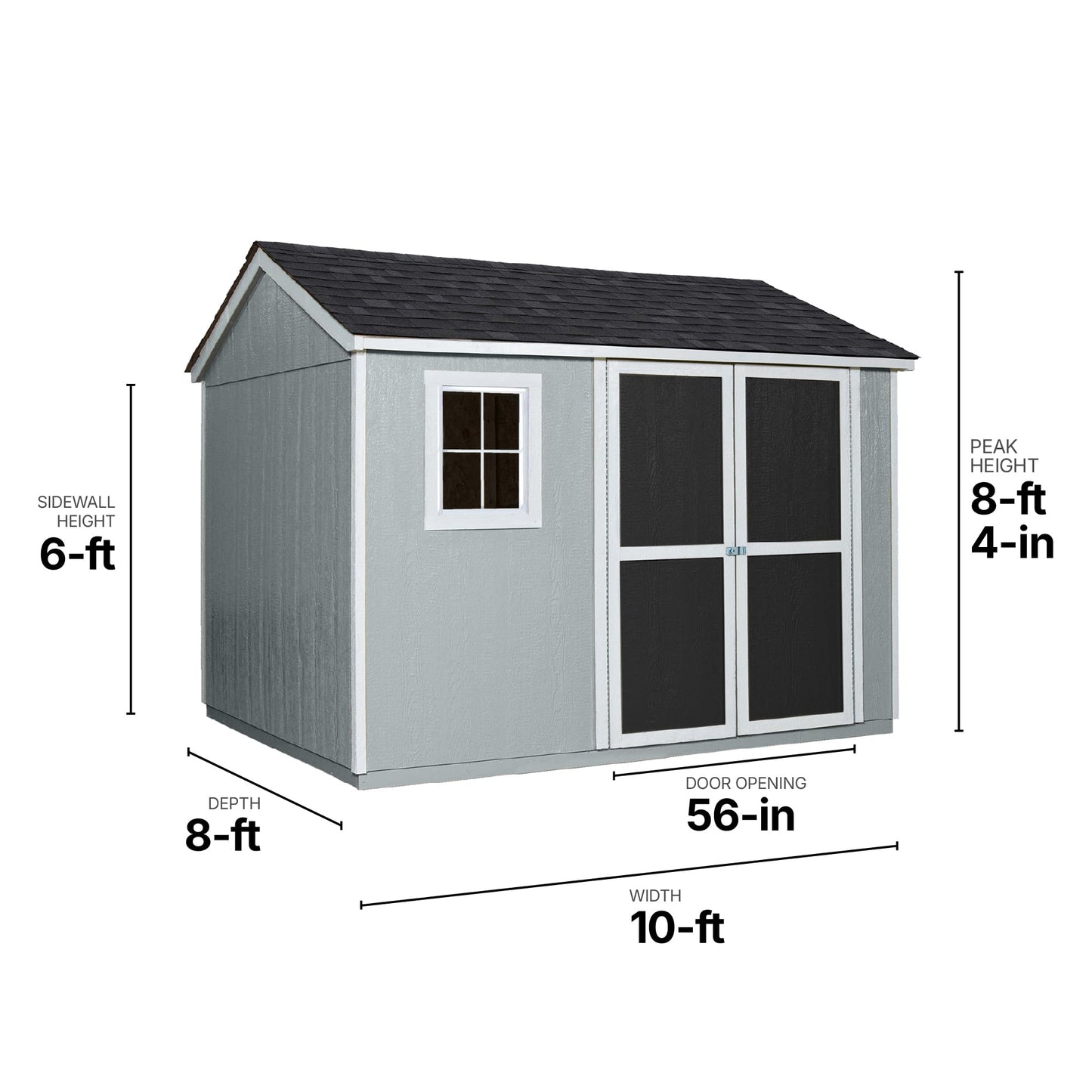 ShedMaster Midpoint 10x8 Do-It-Yourself Wooden Storage Shed with Floor Kit - Does not Include Paint or Roofing Shingles