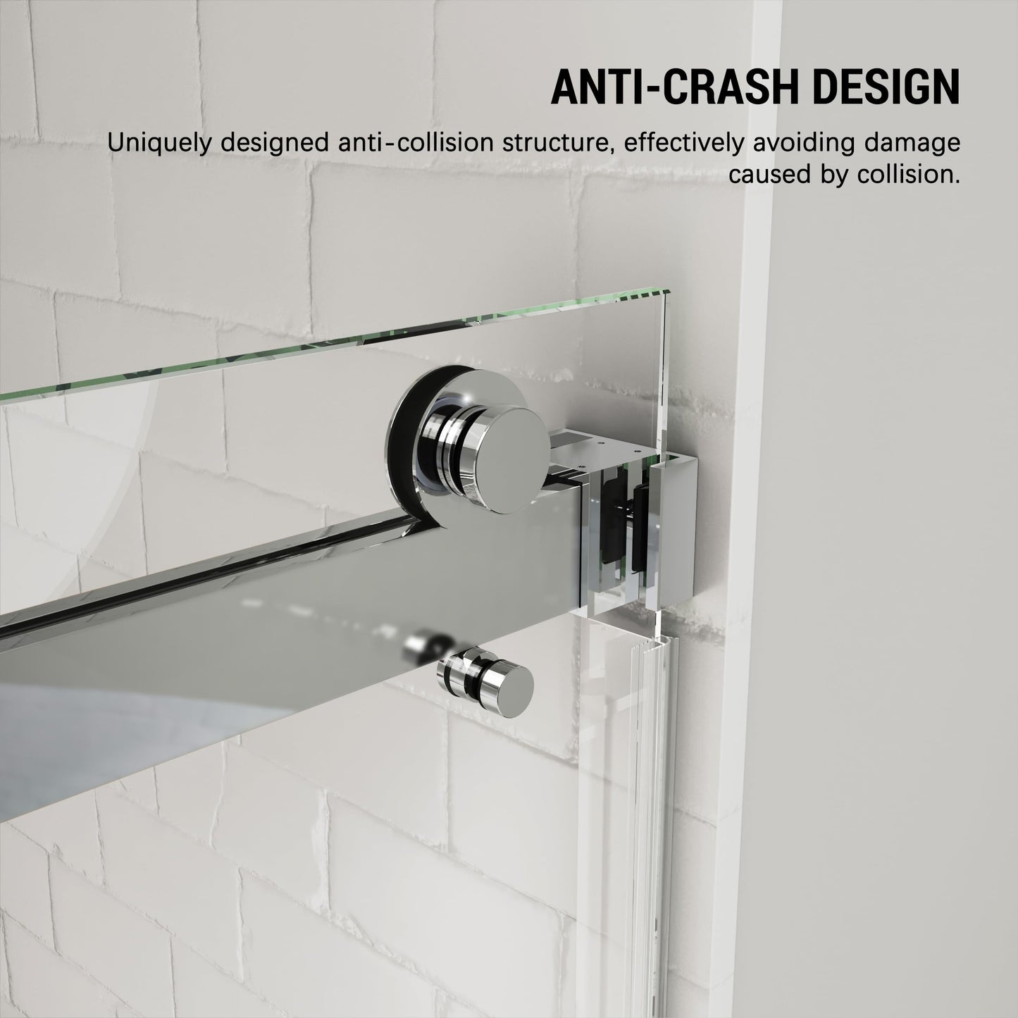 YINVANI Shower Door, 67-72" W x 76" H, SGCC-Certified 3/8" (10mm) Clear Tempered Glass, Frameless Double Sliding Shower Door, Stainless Steel Chrome Finish