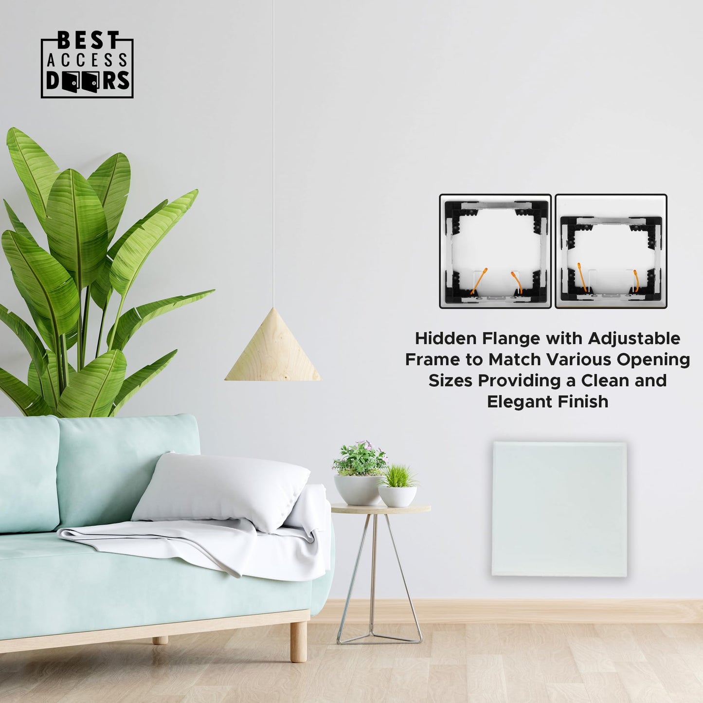 Best 10.5” x 12” Magnetic Wall Access Panel with Adjustable Frame, Flexipro Flush Universal 20-Gauge Steel Access Door for Drywall/Ceilings, No Flange LEED Compliant Drywall Panel, AMZ-BA-FLE-PRO