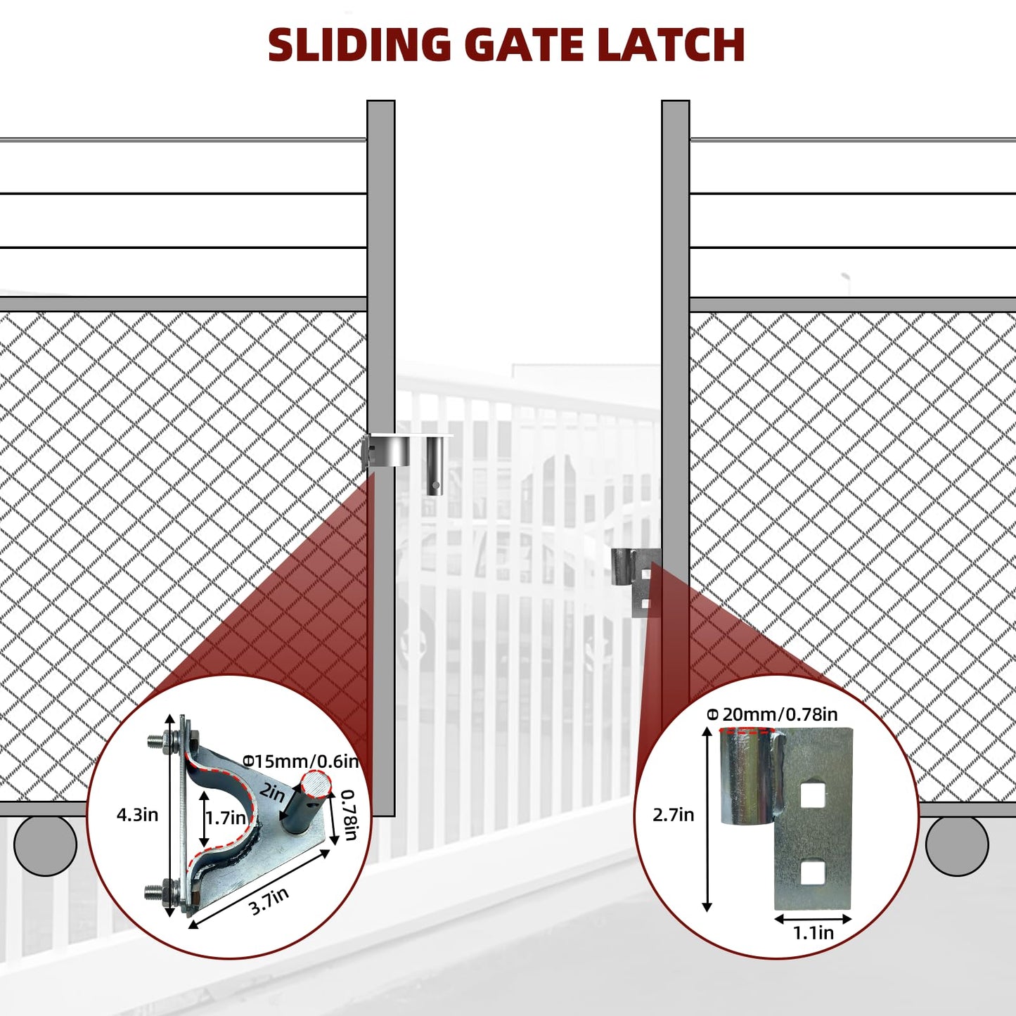 Rolling Gate Hardware Kit for Farm, Fence Gates, Rolling Gates- Includes 6" Double Wheel Carrier, 6 Universal Track Drackets, 2 Pipe Track Rollers, 1 Set Gate Latch, 2 Sets of Wrenches