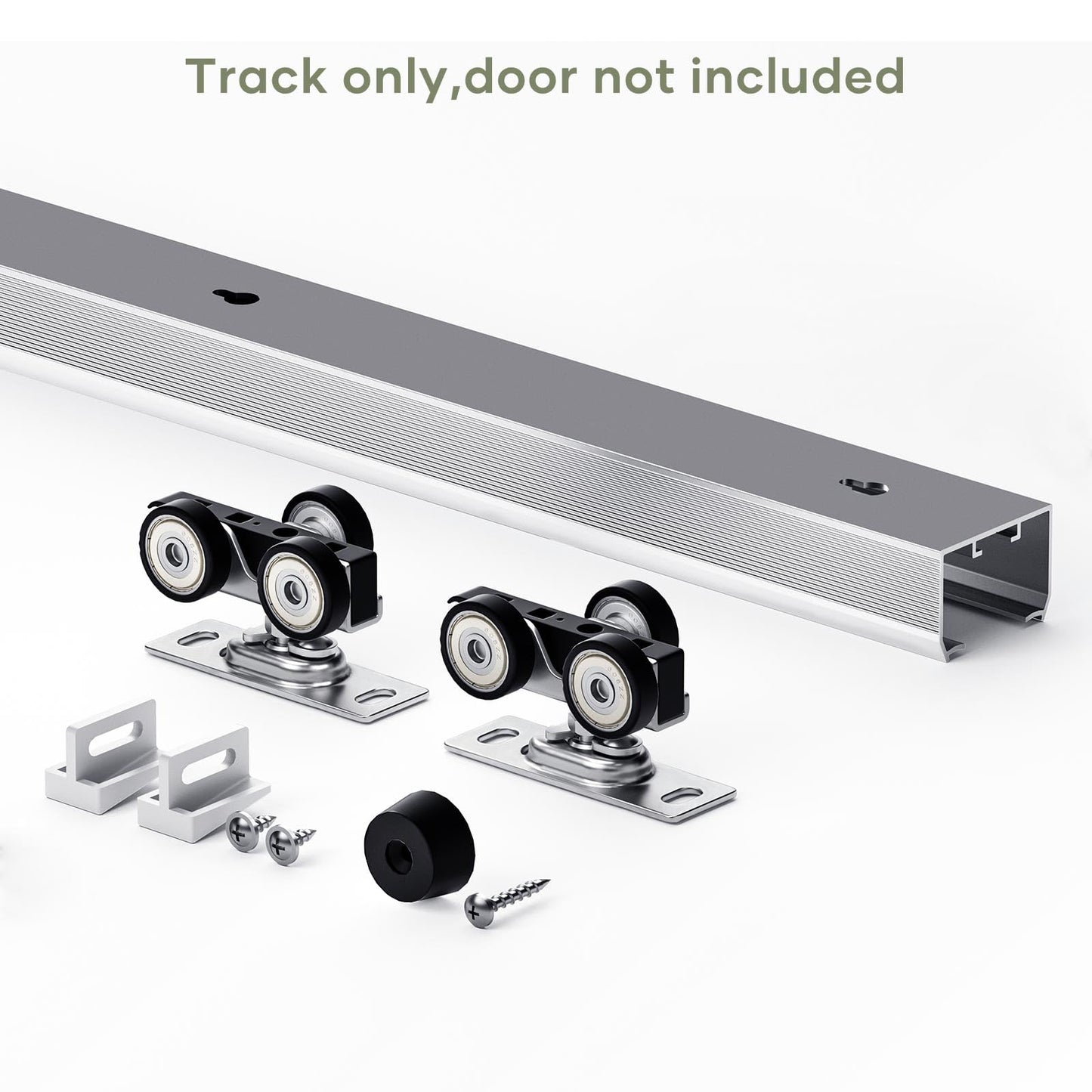 EaseLife 6FT/72in Sliding Pocket Door Hardware Kit,Commercial Grade,Aluminum Box Rail Kit,Slide Smoothly Quietly,Easy Install,No Door (68.75in Track for 24"~36" Wide Single Door)