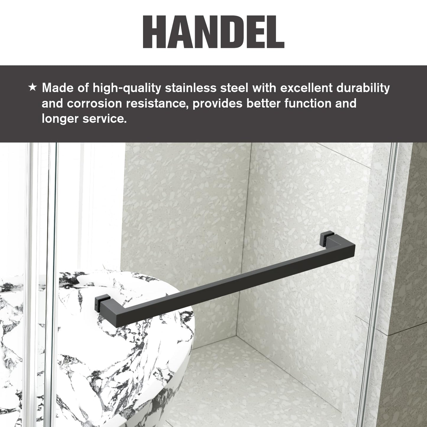 56-60" W x 76" H Sliding Frameless Soft-Close Shower Door, Glass Shower Door with Premium 3/8 Inch (10mm) Thick Tampered Glass, Matte Black Finish