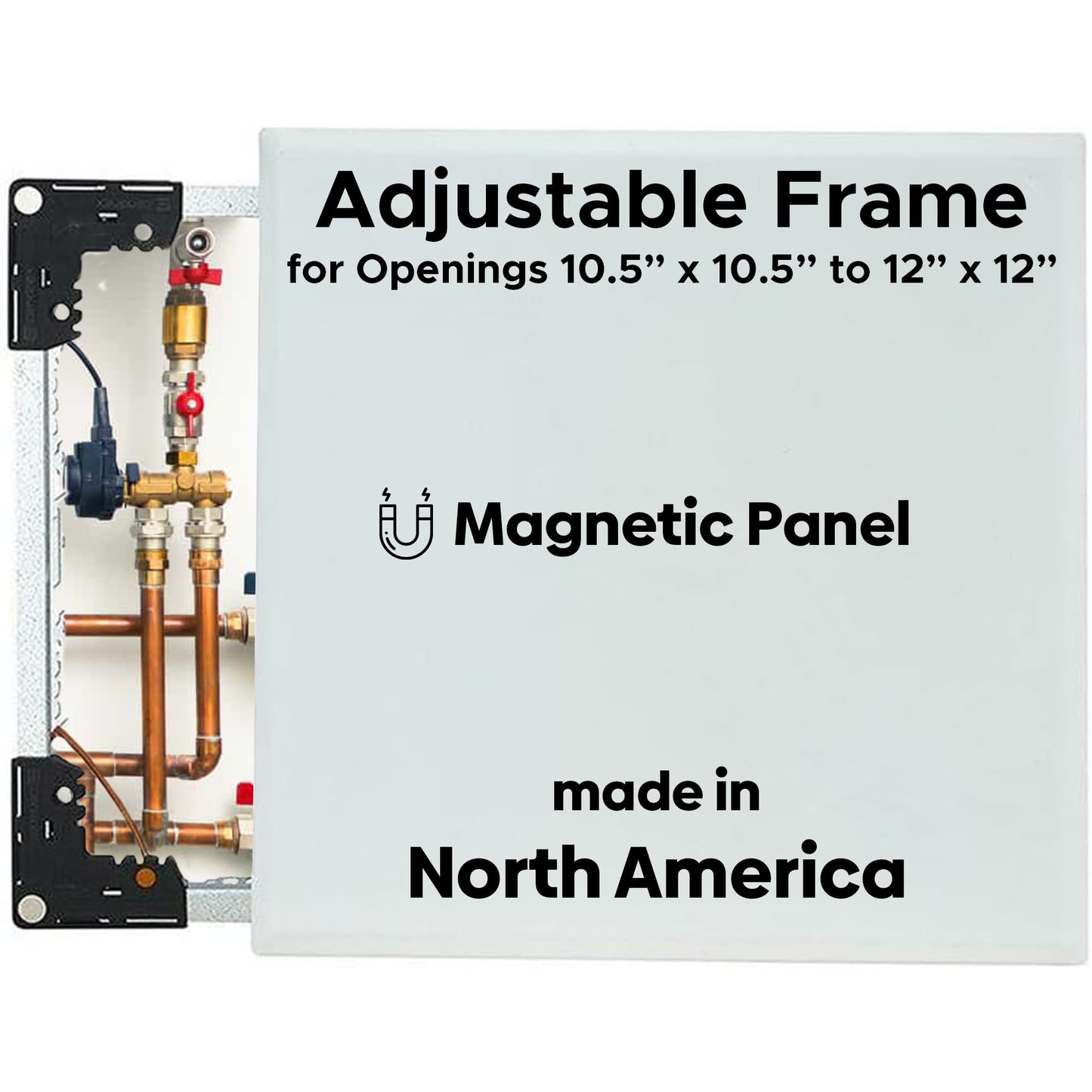 Best 10.5” x 12” Magnetic Wall Access Panel with Adjustable Frame, Flexipro Flush Universal 20-Gauge Steel Access Door for Drywall/Ceilings, No Flange LEED Compliant Drywall Panel, AMZ-BA-FLE-PRO