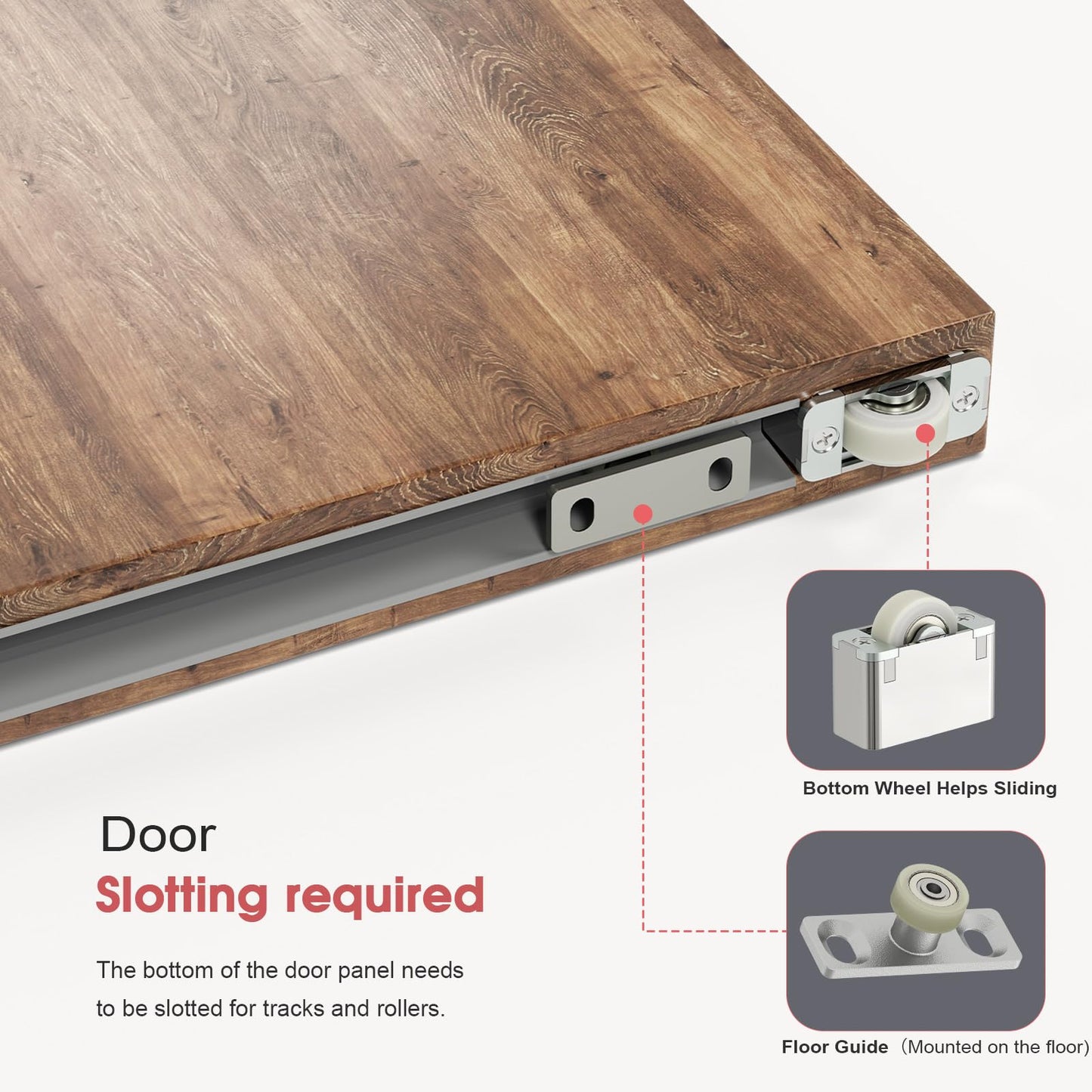 CEAKIAN 38" Concealed Sliding Barn Door Hardware Kit with Soft Close Mechanism for 30in Passage Opening, Hidden Aluminum Track System, Wall Mount for Interior Wooden Door (NO Door)