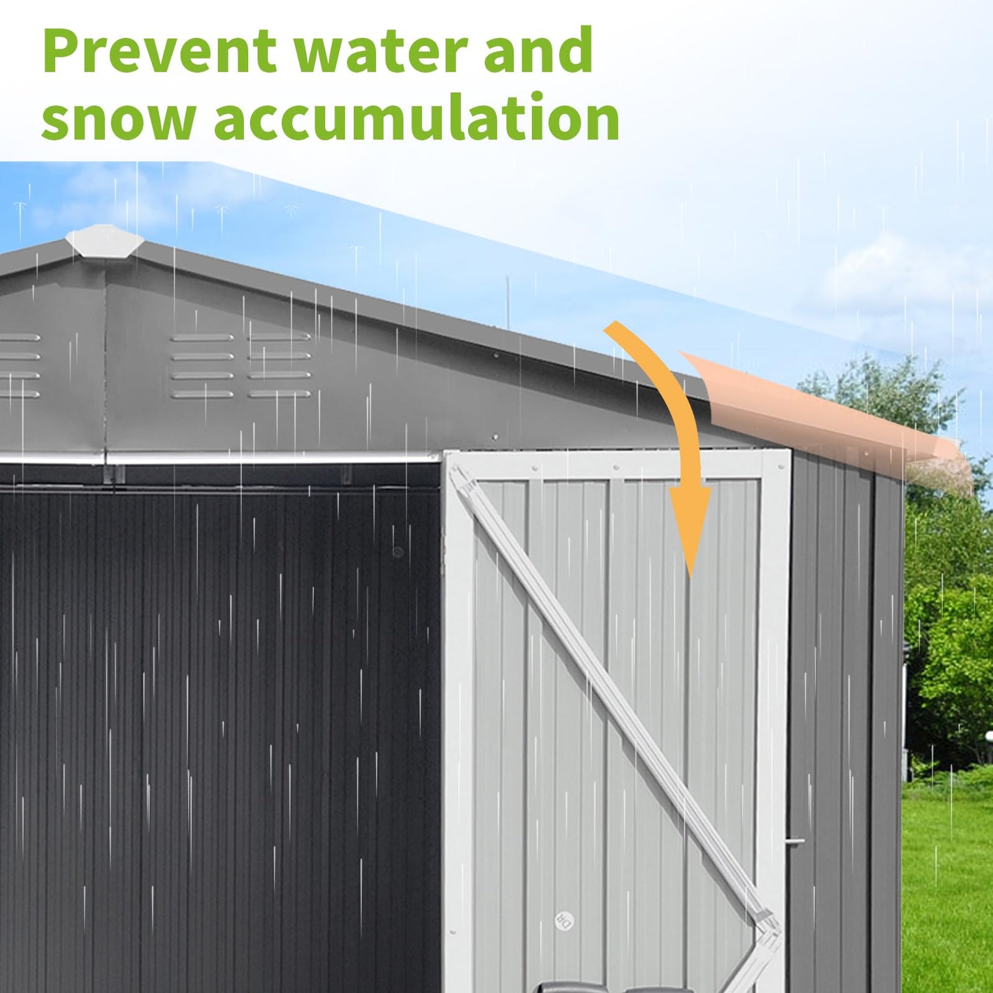 8x10FT Heavy-Duty Metal Storage Shed with Apex Roof, Outdoor Garden Shed with Hinged Door, Steel Vents & Free Padlock, Weatherproof Tool Shed for Backyard, Lawn Equipment & Bike Storage