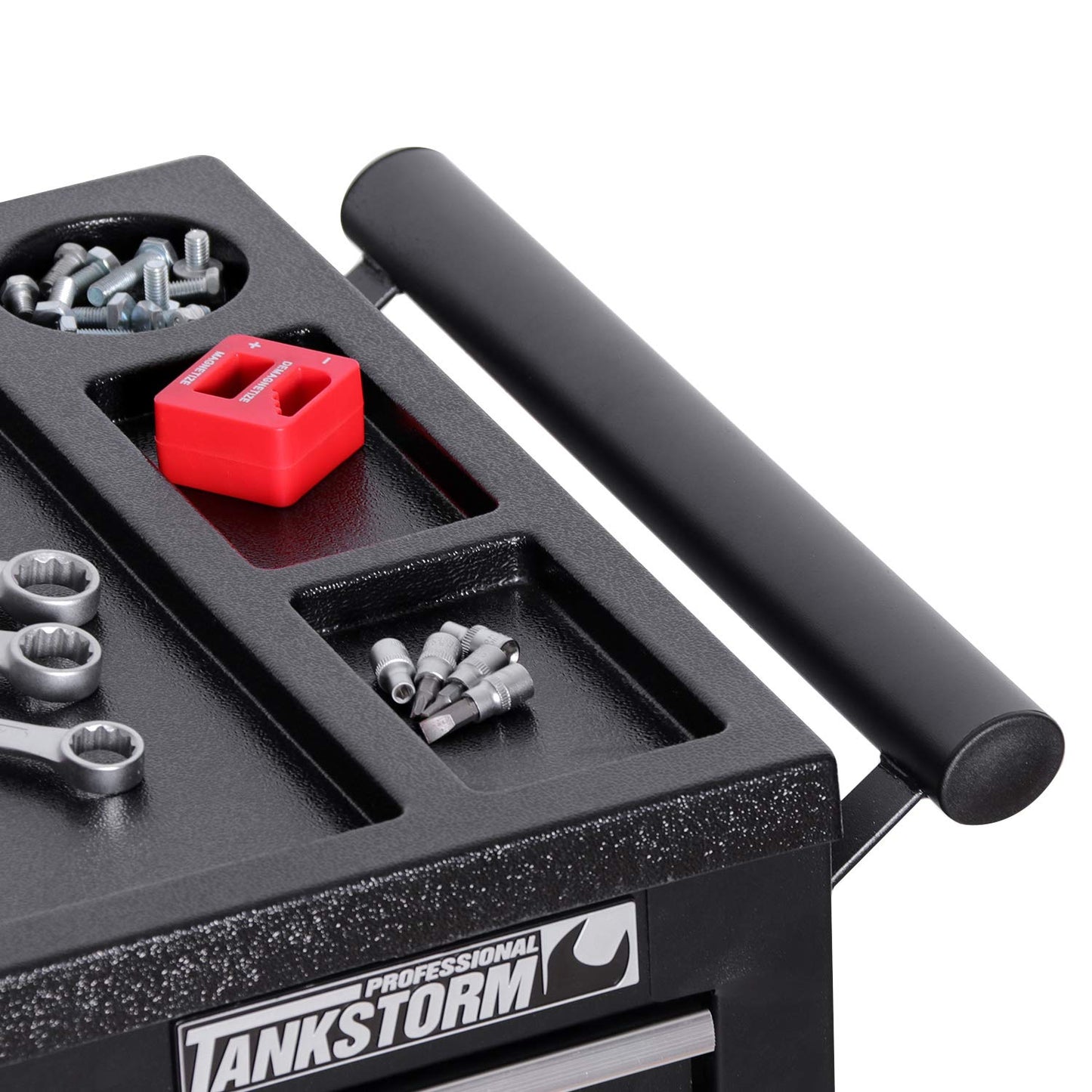 TANKSTORM 4-Drawer Rolling Tool Chest with Cabinet, Heavy Duty Metal Tool Box on Wheels, Lockable Rolling Tool Cabinet with Drawers & Doors, Garage Tool Storage Organizer for Workshop, Repair Shop