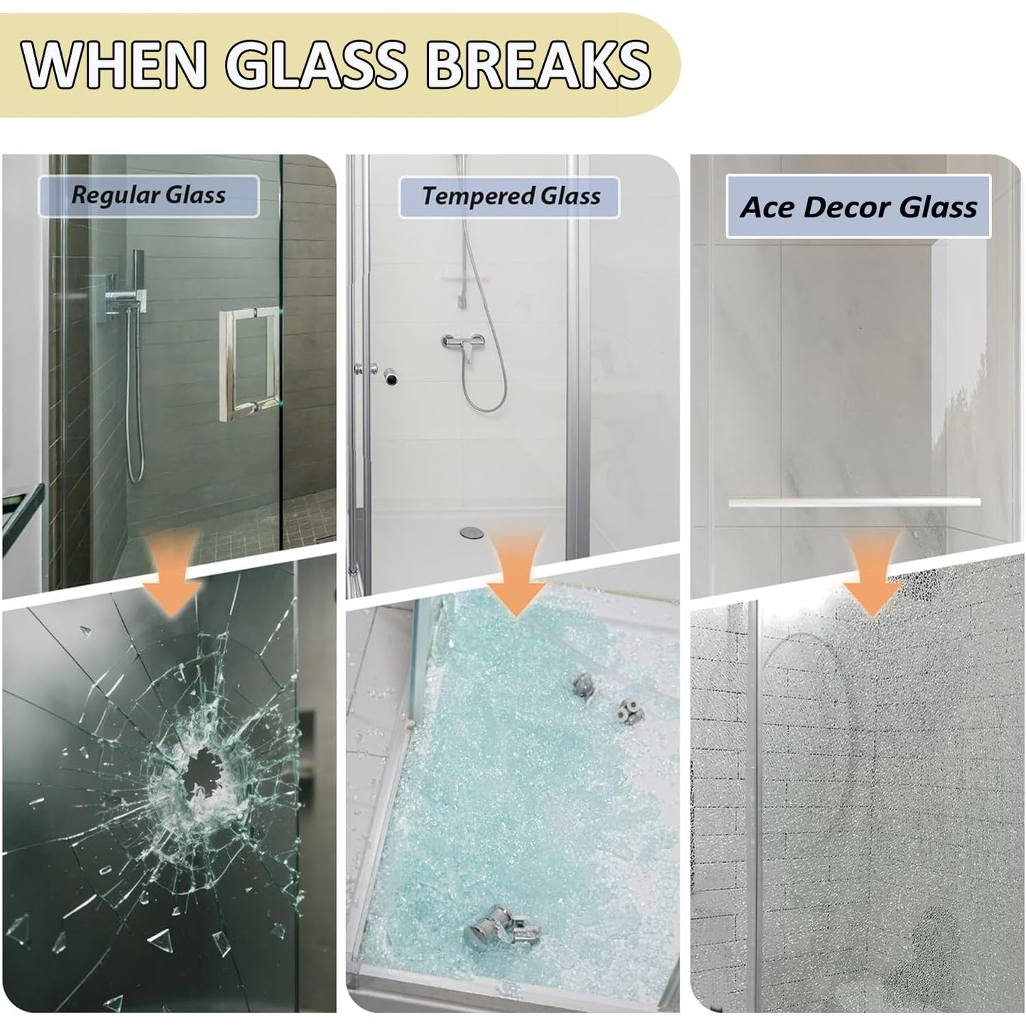 ACE DECOR 56-60" W x 70" H Semi-Frameless Shower Door, Double Sliding Shower Door with 1/4" (6mm) Clear SGCC Tempered Glass, Brushed Gold Finish Shower Doors, Reversible Installation