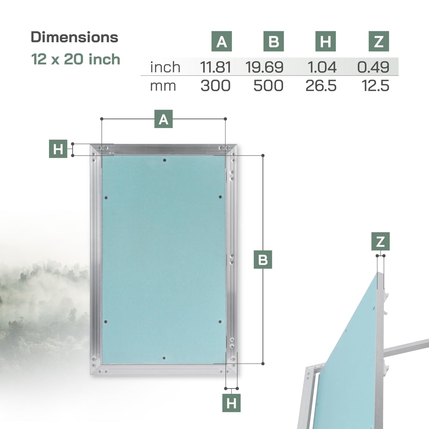Vent Systems 12" x 20" Inch Access Panel for Drywall and Ceiling, Wall, Electrical, Plumbing Cover Plate - Mount Drywall Access Panel - Metal Crawl Space Door Panel for Home, Garage, Basement, Attic