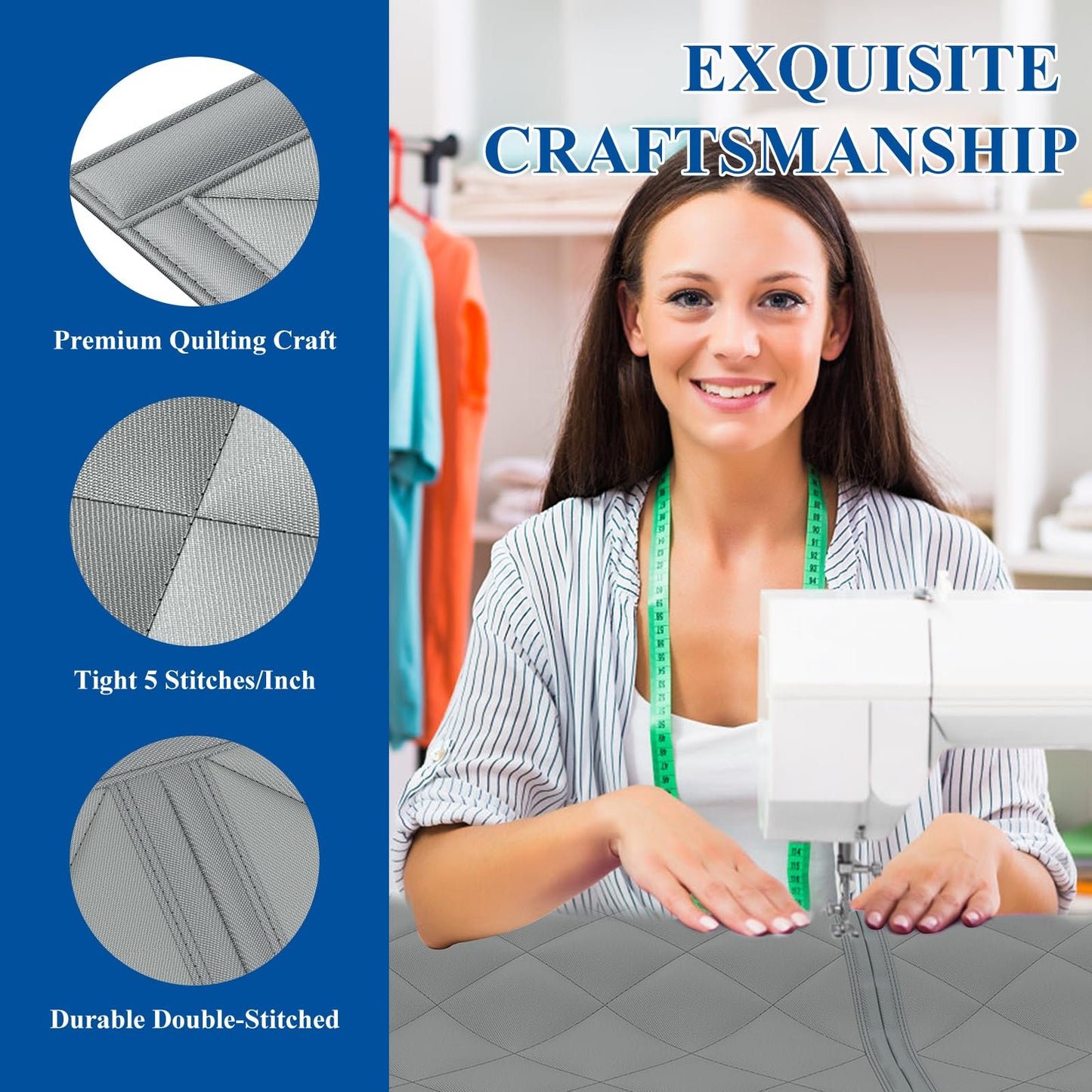 MAGZO Sliding Glass Door Insulation Curtain for Winter, 72'' x 80'', Upgraded Oxford Filled with Thicken Cotton, Patio Door Insulation Kit Cover Blanket for French Attic Doors, Strong Magnets, Grey