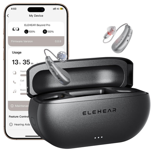 ELEHEAR-Beyond Pro Hearing Aids, Bluetooth OTC Hearing Aids for Seniors and Adults, Premium Sound Algorithm with VocClear 2.0, 30% Clearer Speech, Music Mode & Enhanced App, Bluetooth Streaming