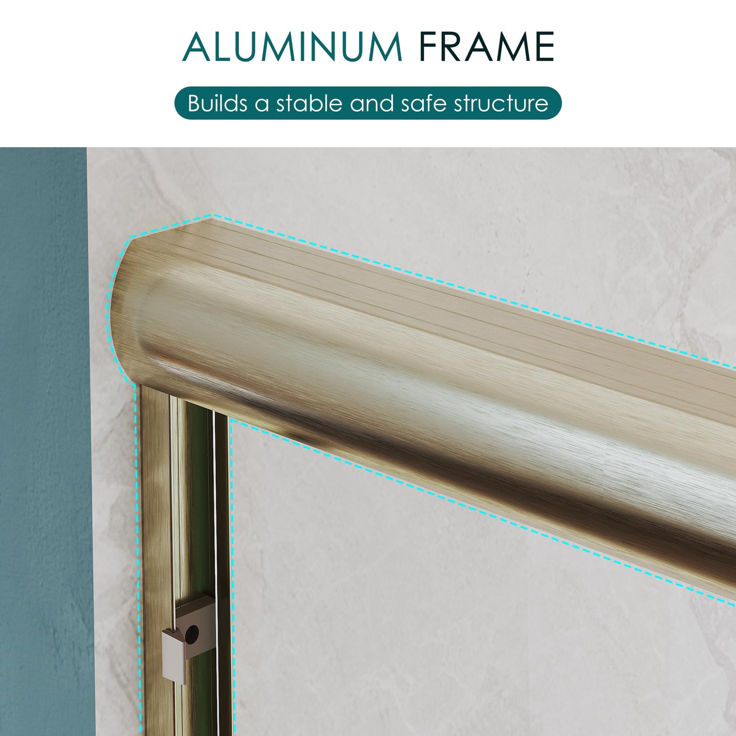 ELEGANT Double Sliding Shower Door 50-54" W x 72" H, Semi-Frameless Bypass Shower Glass Door with Dual Towel Bar Handles, 1/4" Tempered Glass for Walk-in Shower, Brushed Gold