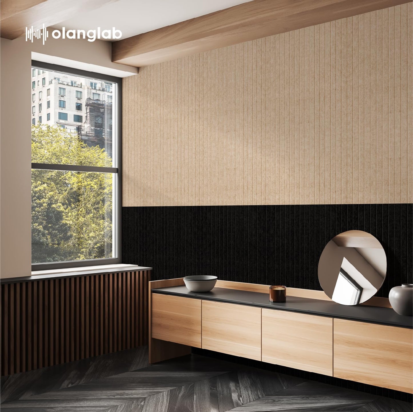 Olanglab Acoustic Wall Panels 10 Pack, 48 x 24 per Acoustic Panels Sound Absorbing, Decorative Sound Panels for Home Studio and Office, Black