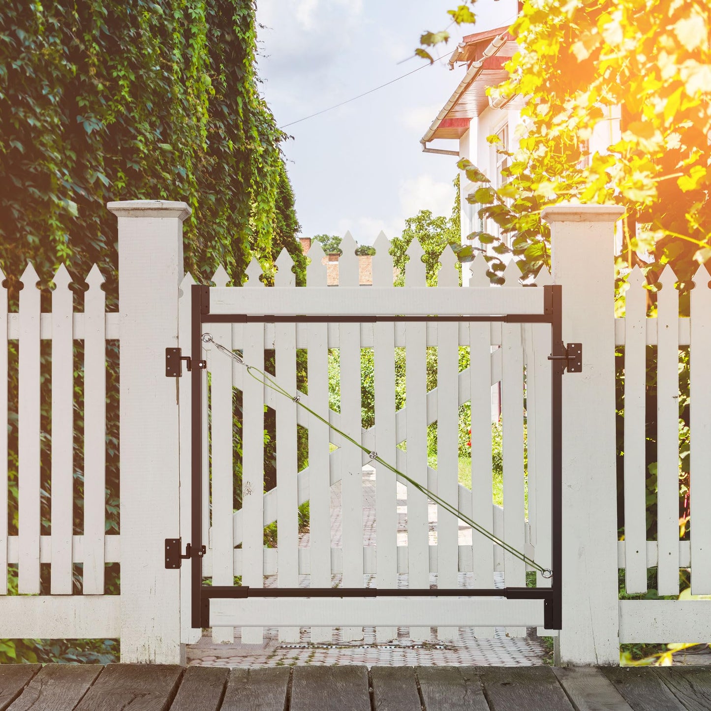 Heavy Duty DIY Fence Gate Kit – 36"-72" Adjustable Wood Gate Building Kit for 4-5 ft Fences, Fits Both 1"x4" and 2"x4" Wood