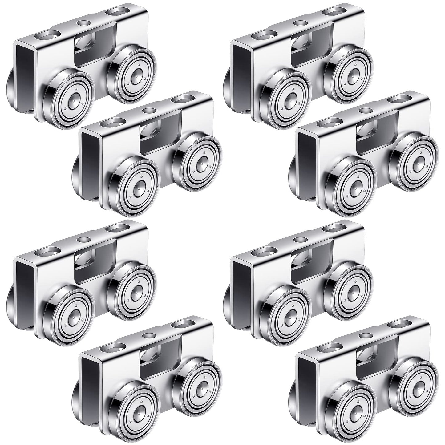 Tudomro 8 Pcs 4 Wheel Trolley Assembly Silent Light Duty Trolley Electric Hoist Installation Roller for All 1-5/8 Electric Hoist for Taller Strut Channel