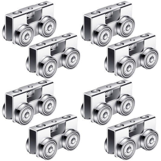 Tudomro 8 Pcs 4 Wheel Trolley Assembly Silent Light Duty Trolley Electric Hoist Installation Roller for All 1-5/8 Electric Hoist for Taller Strut Channel
