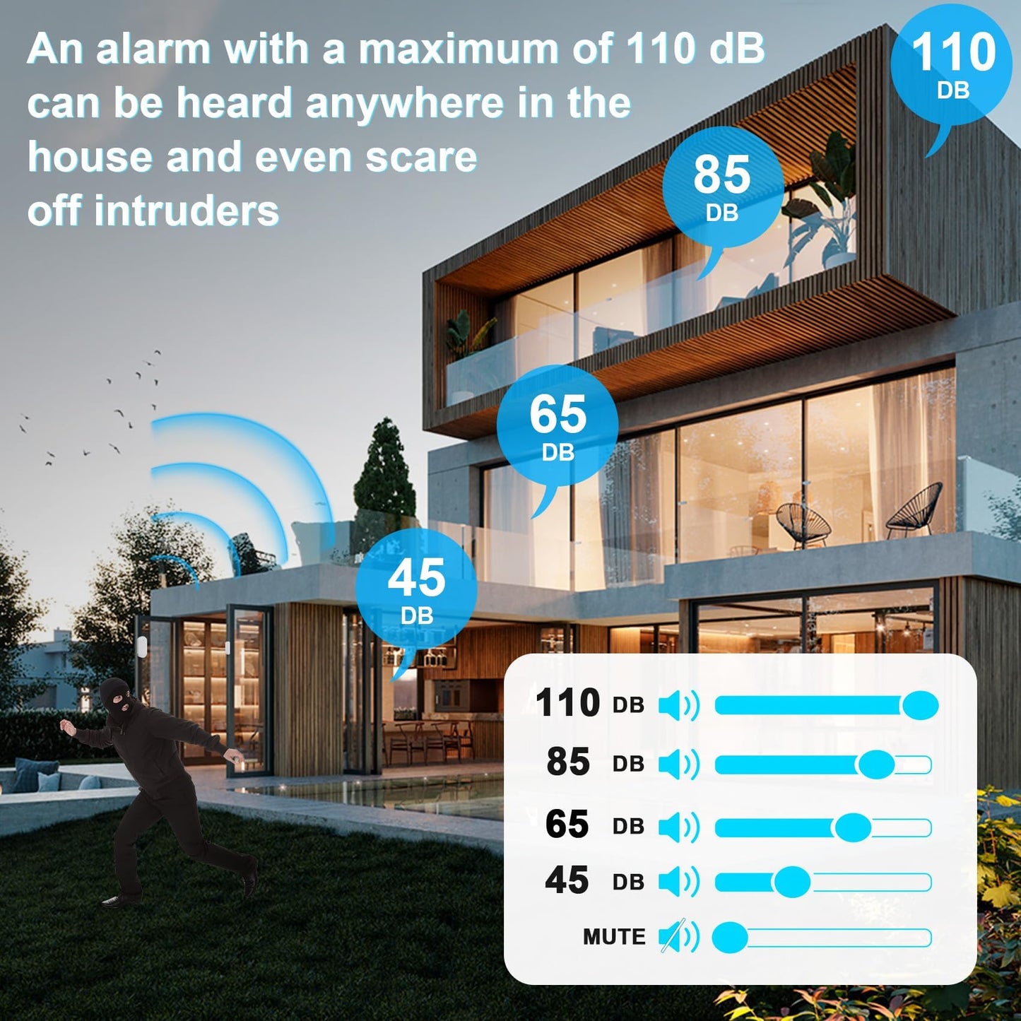 SanJie Door Chime, Door Open Contact Sensor Alarm for Business/Store/Home/Office When Entering, with 500 FT Range,26 Chimes 5 Adjustable Volume 2 Receivers +2 Sensors
