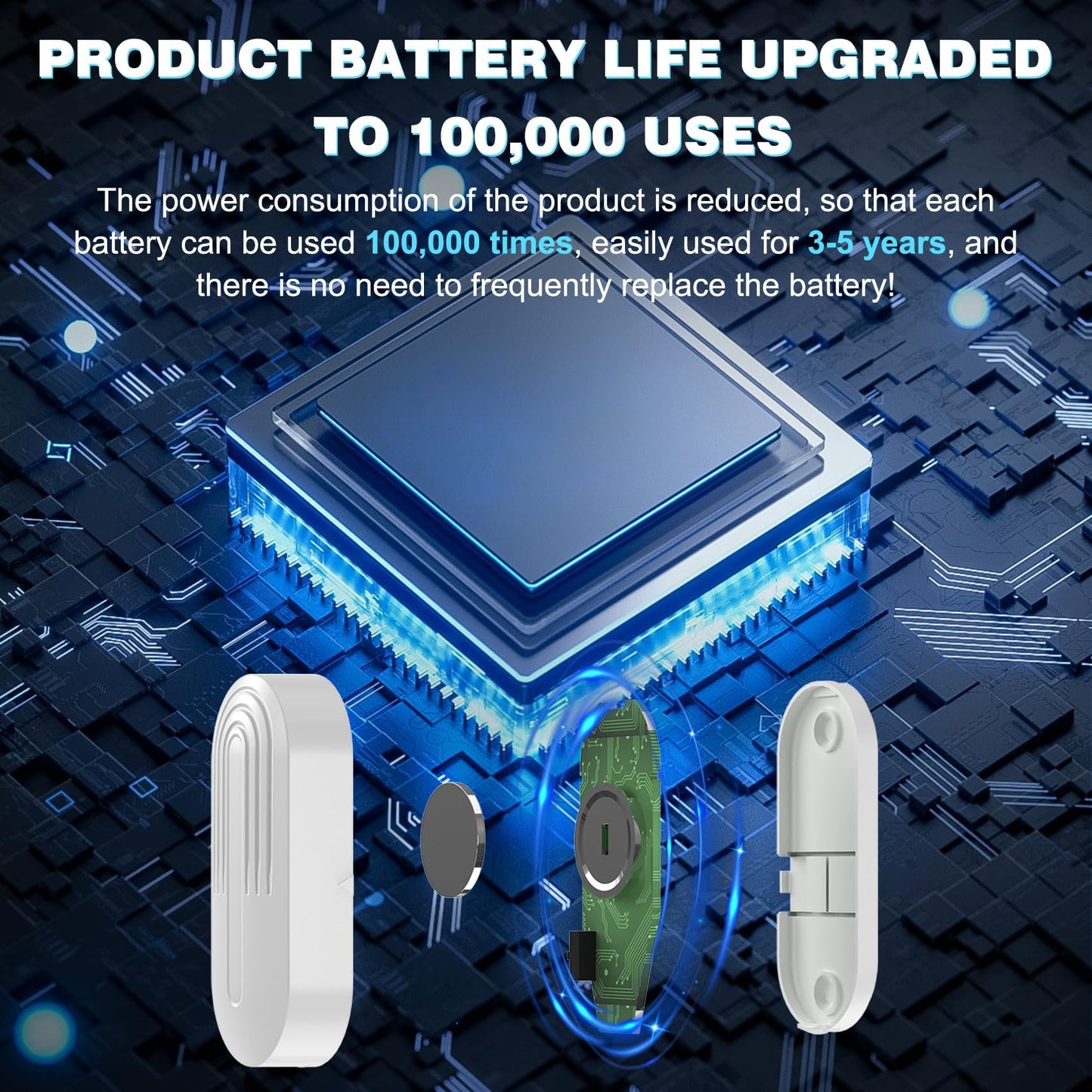 SanJie Door Chime, Door Open Contact Sensor Alarm for Business/Store/Home/Office When Entering, with 500 FT Range,26 Chimes 5 Adjustable Volume 2 Receivers +2 Sensors