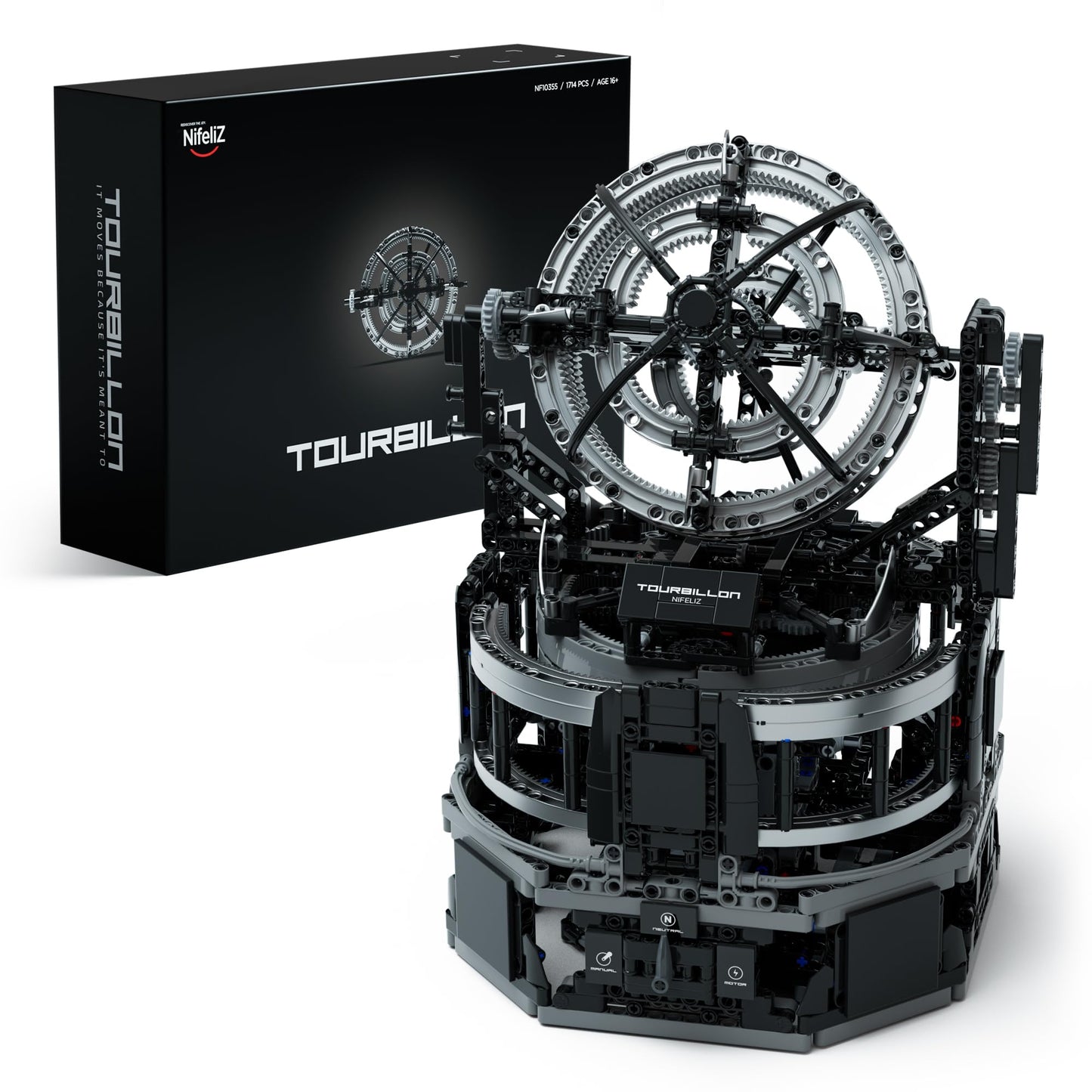 Nifeliz Tourbillon Building Set, Advanced Collector's Engine Series Model, Physical Science Display for Adults, Home or Office Décor Gift, NF10355