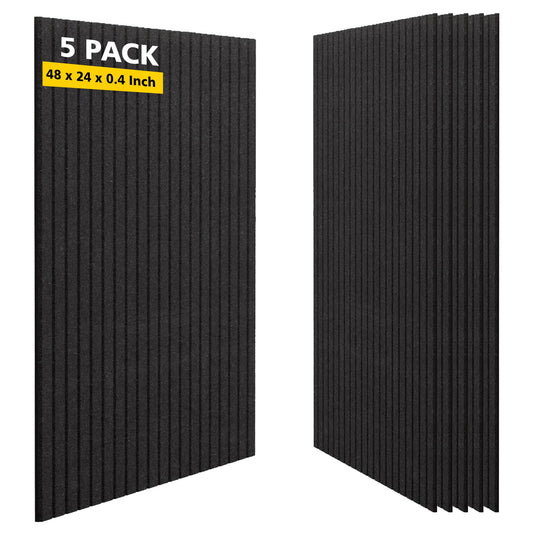 AUTORIFIC Acoustic Panels,5 Pack Sound Panels Noise Reducing for Walls,47.2"x23.6"x0.35" Soundproof Wall Panels,High-Density Acoustic Wall Panels,Decorative Wall Sound Absorbing Panel,Black
