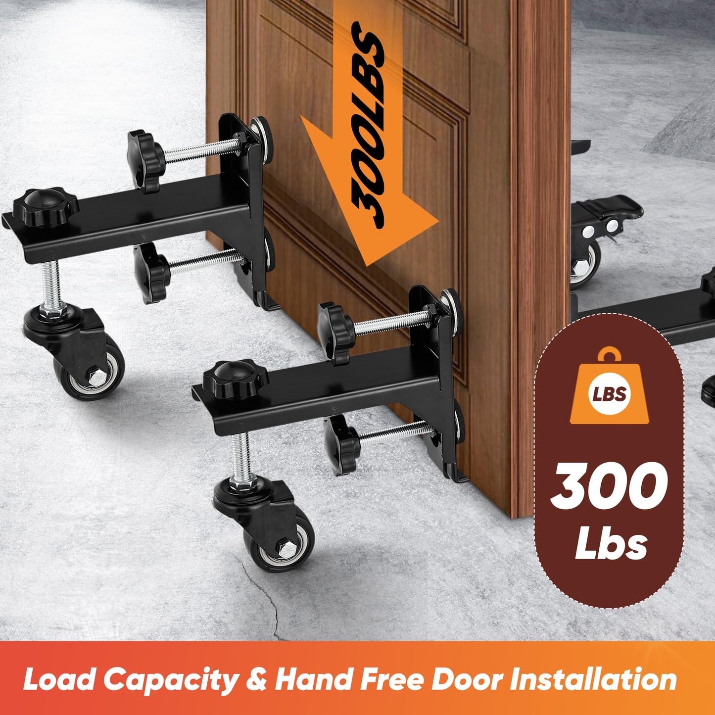2025 Upgrade Saker Door Panel Installation Kit, Heavy-Duty Door Installation Dolly, 2PCS Door Installation Tools for 0.8 to 2.36 Inch Pre-Hung, Slab, and Front Doors, Door Lifter