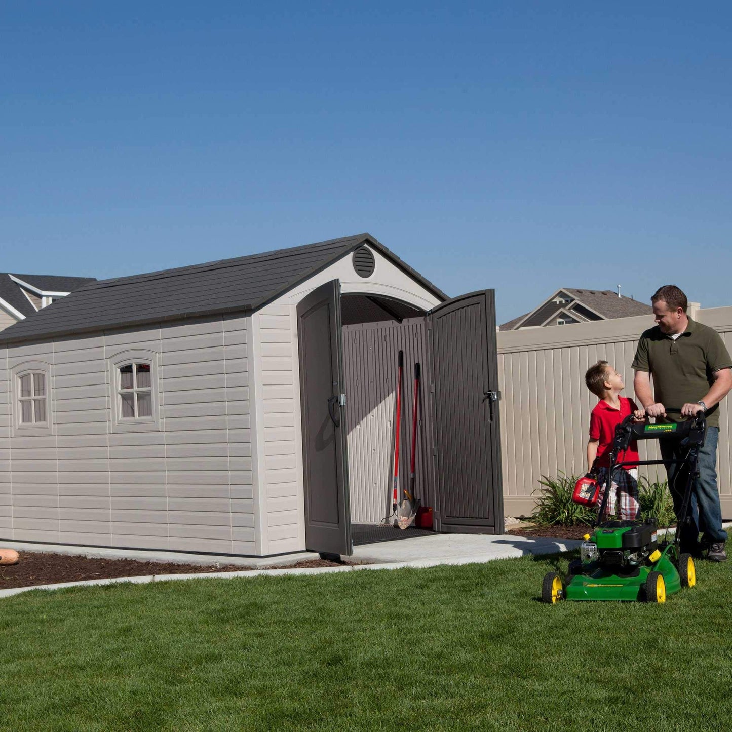 Lifetime 6402 Outdoor Storage Shed, 8 by 12.5 Feet; 2 windows