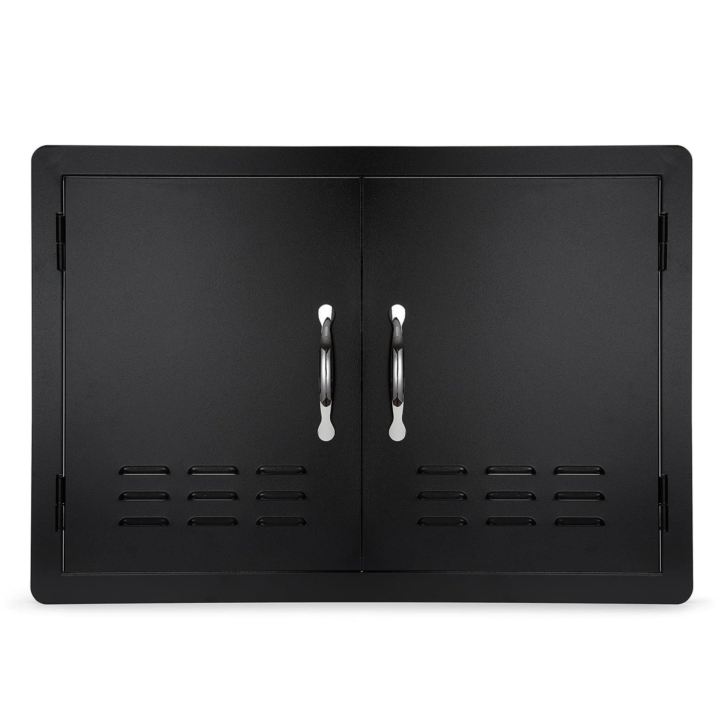 Stanbroil Outdoor Kitchen Doors BBQ Access Door 30" W x 21" H - Wall Construction Double Door Flush Mount for BBQ Island, Grilling Station, Outside Cabinet - Black