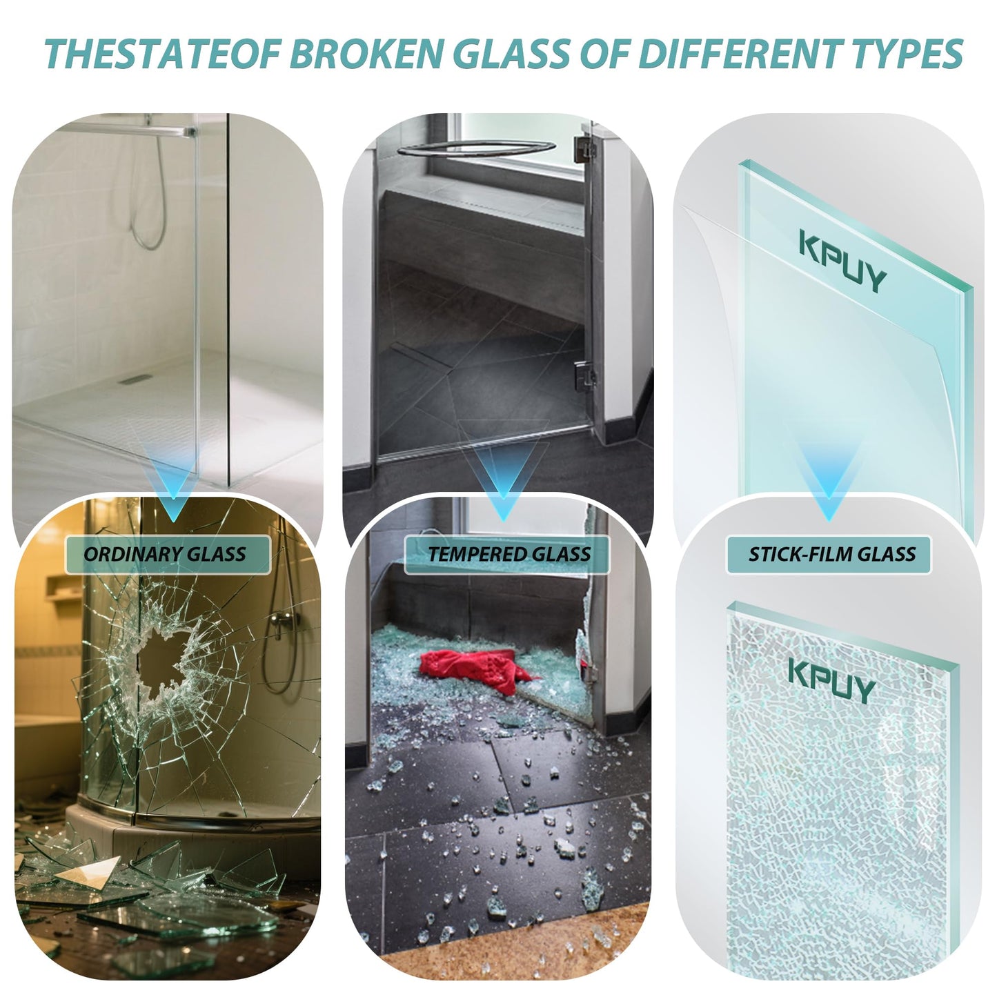 KPUY Glass Shower Door, 55-60" W x 76" H Semi-Frameless Double Sliding Shower Door, 1/4" (6mm) Thick Tempered Clear Glass with Explosion-Proof Film Nano Coating, Matte Black