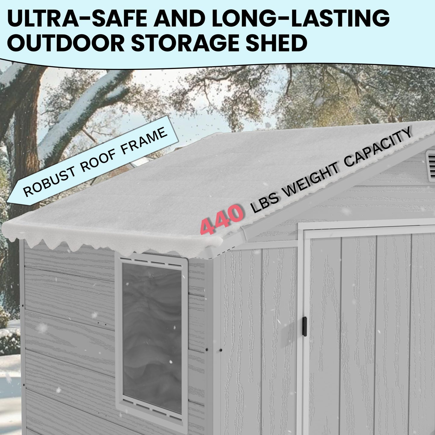 Devoko 6x4 FT Plastic Storage Shed, Outdoor Resin Garden Shed with Floor, Durable Tool Storage Shed with Lockable Door and Window for Patio, Garden, Backyard, Light Gray