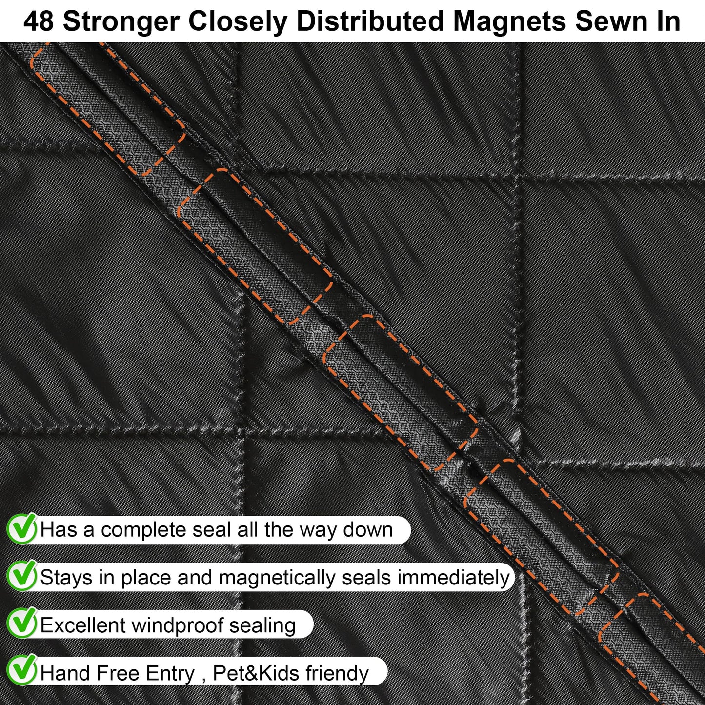 Reversible Wide Magnetic Thermal Insulated Door Curtain for Winter,Thicken Polyester Fiberfill & Heavy Duty Oxford Cloth,Temporary Window Insulation Cover Curtain for French Sliding Door,74”x81”