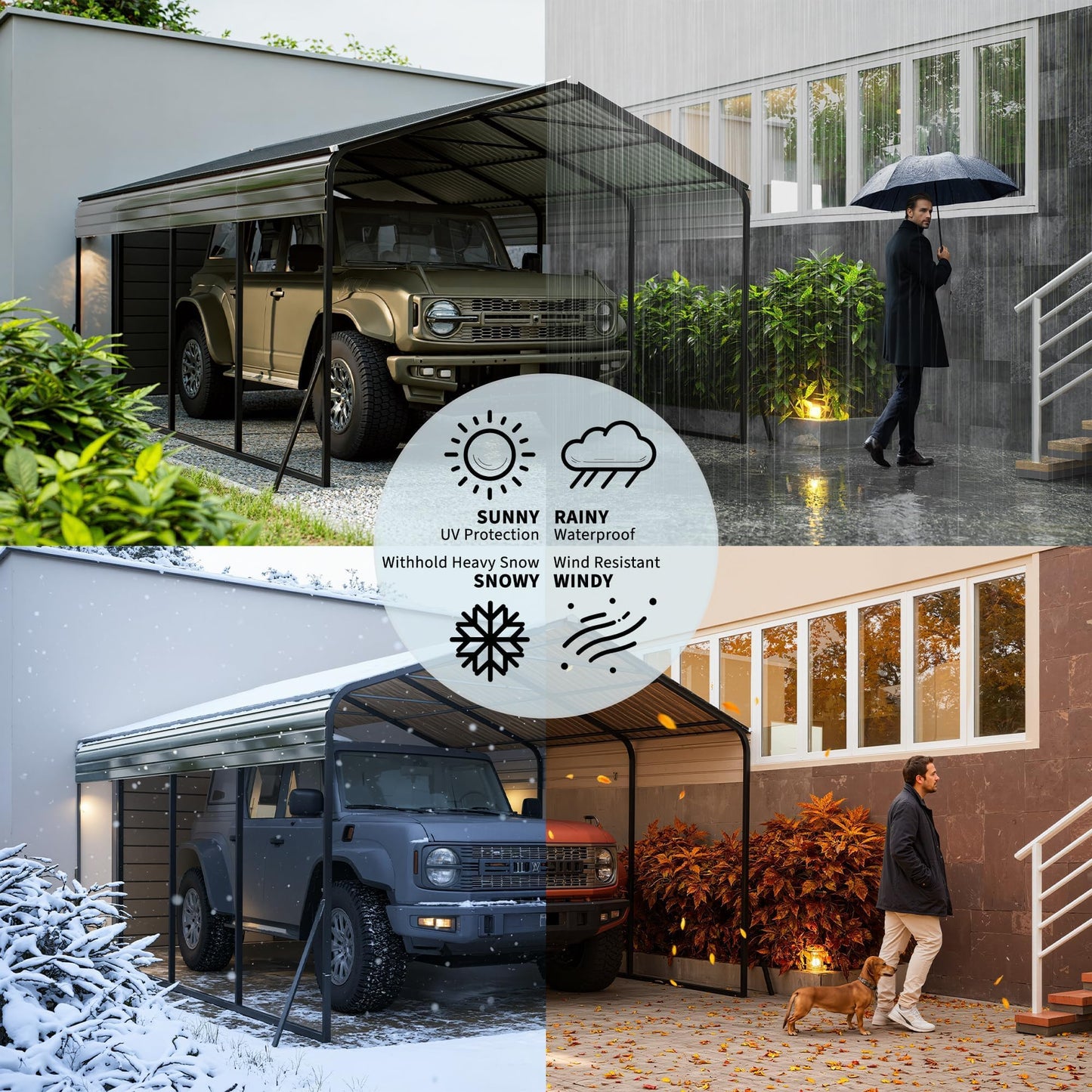 GarveeLife 12x20 FT Heavy Duty Metal Carport, All-Weather Portable Garage 12x20 with Galvanized Steel Frame & Roof Kit, Wind & Snow Resistant Shelter for Cars, Trucks, Boats, Outdoor Use